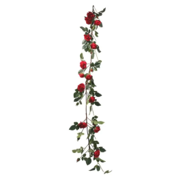 1.8M Luxury Rose Garland Red W/13 Heads