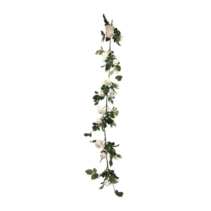 1.8M Luxury Rose Garland White W/13 Heads