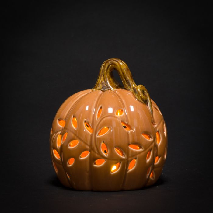 Ceramic Pumpkin B/O 13cm