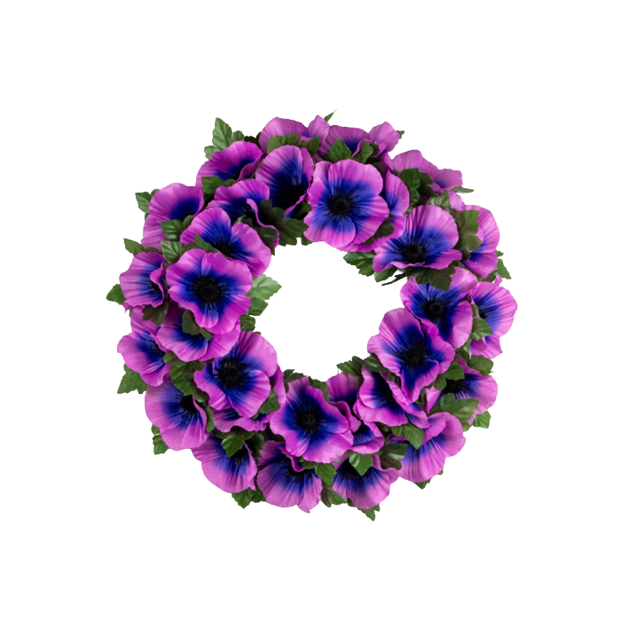 14 Purple Poppy Wreath